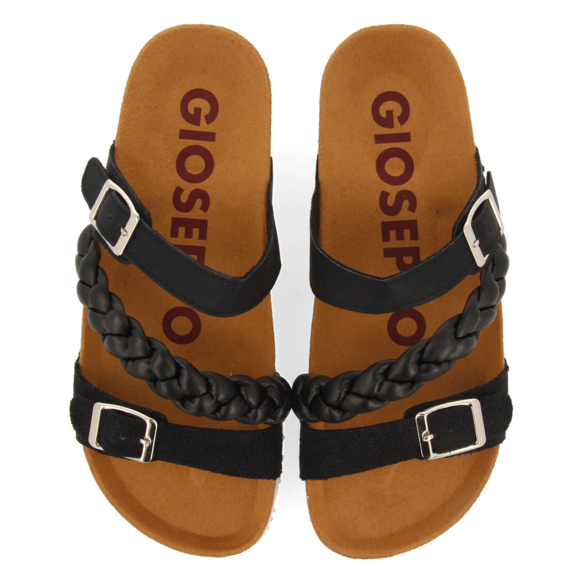 Bonneil footbed sandals with black straps and buckles - Image 3