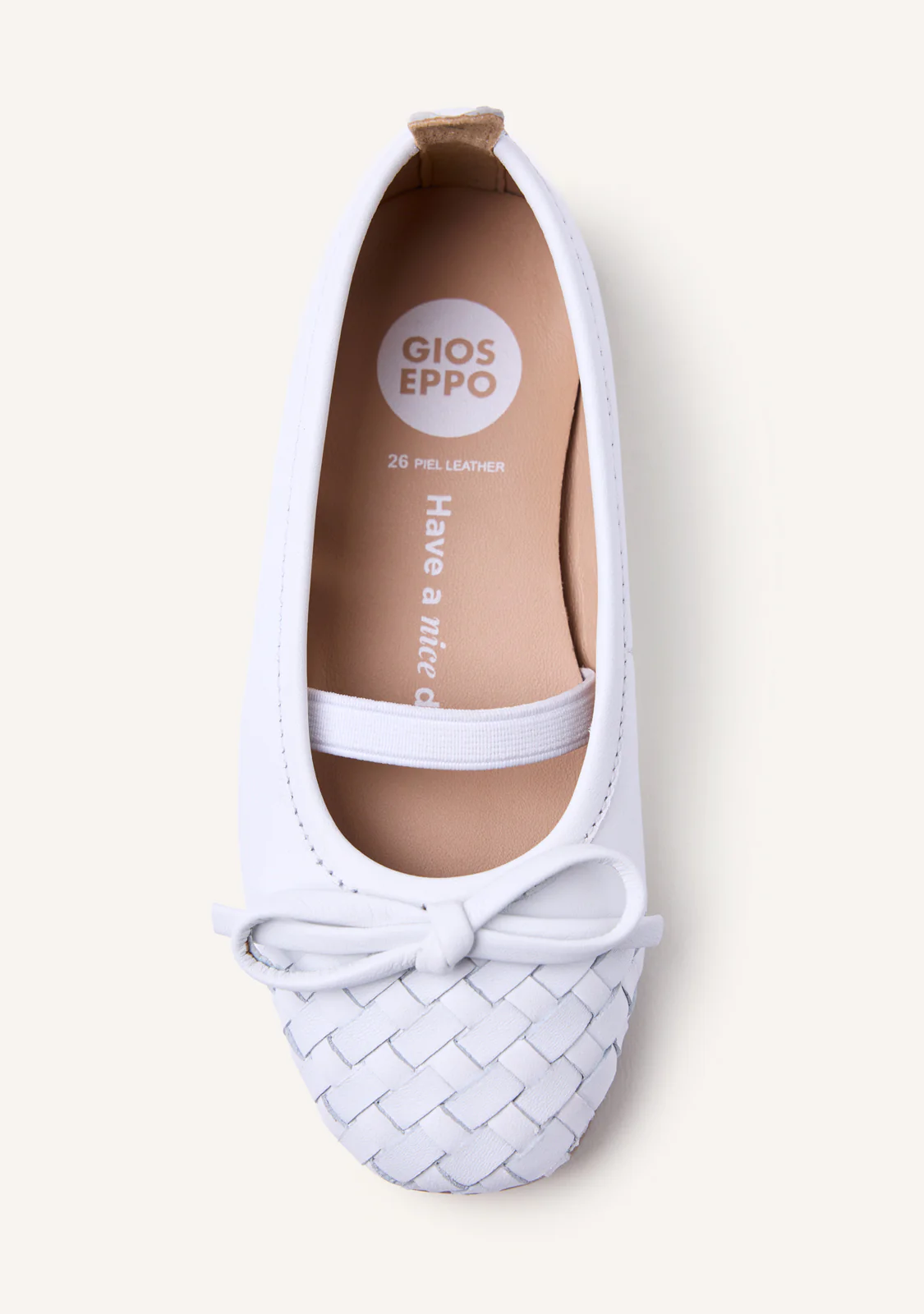 BRAIDED SHINY LEATHER BALLET FLATS LARE - Image 3
