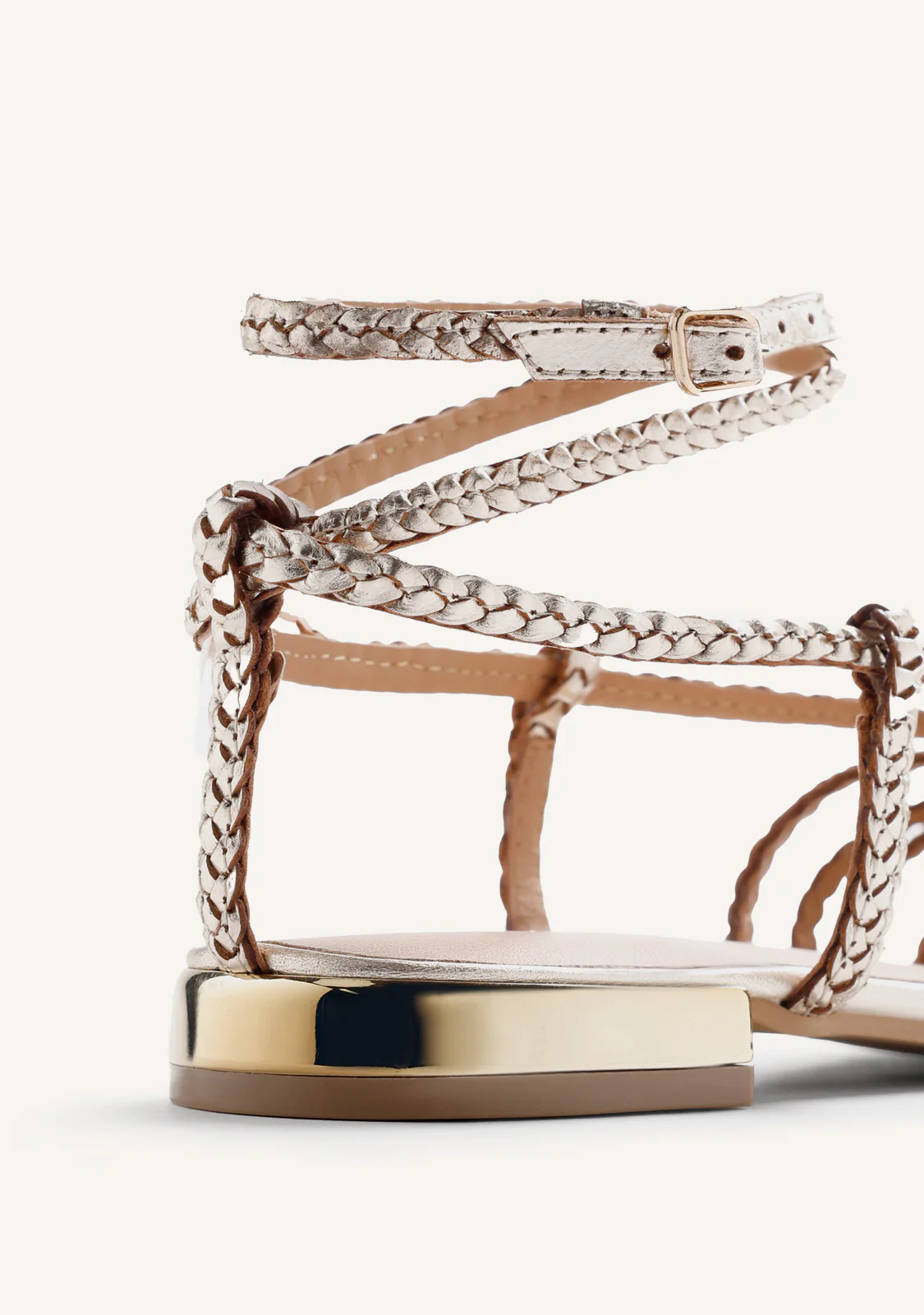 BRAIDED LEATHER CRAB SANDALS WUNDANY - Image 4