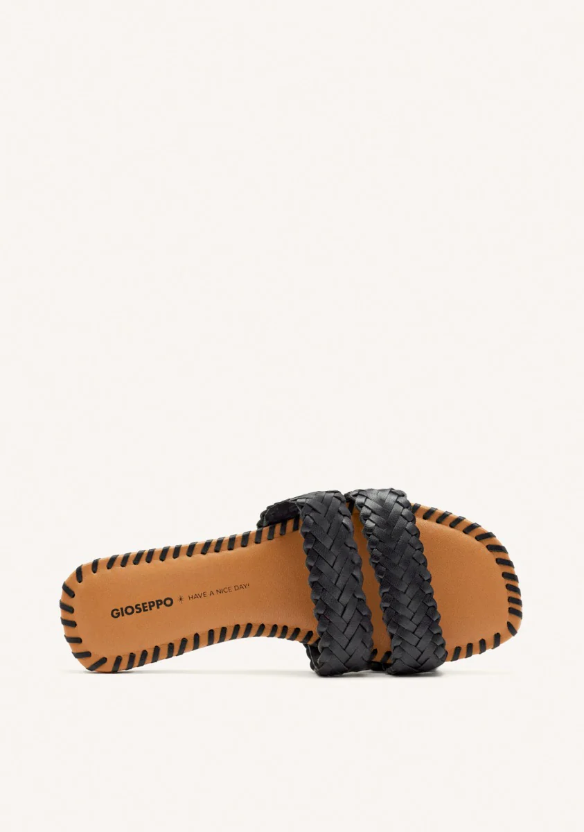 BRAIDED LEATHER FLAT SANDALS PERHAM