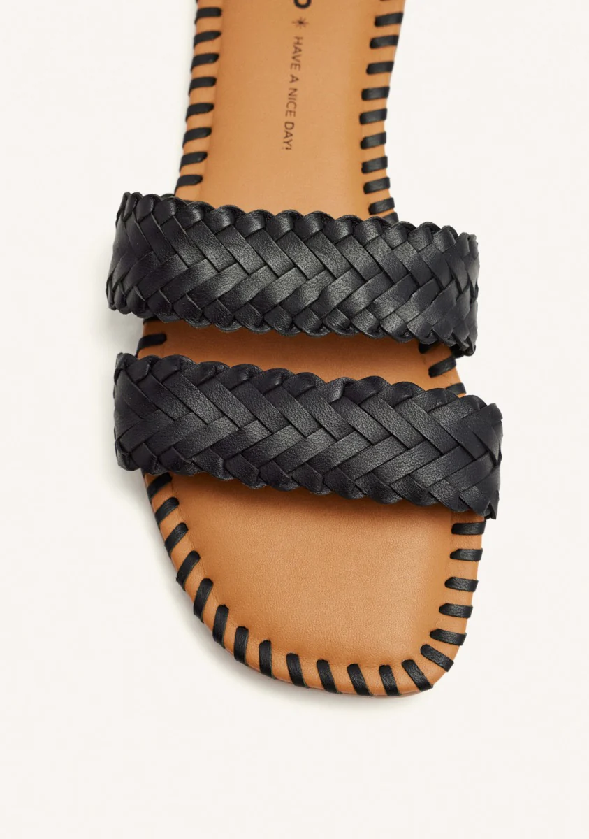 BRAIDED LEATHER FLAT SANDALS PERHAM - Image 3
