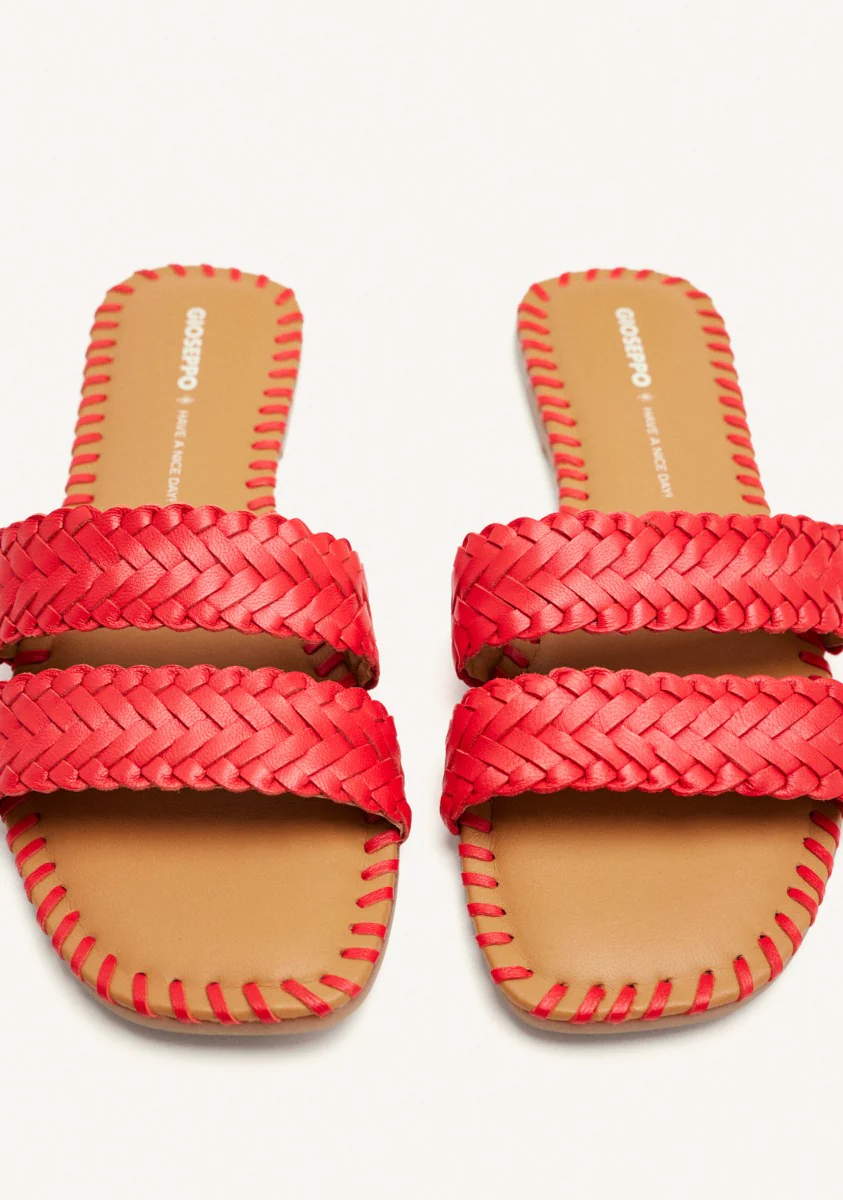 BRAIDED LEATHER FLAT SANDALS PERHAM - Image 3