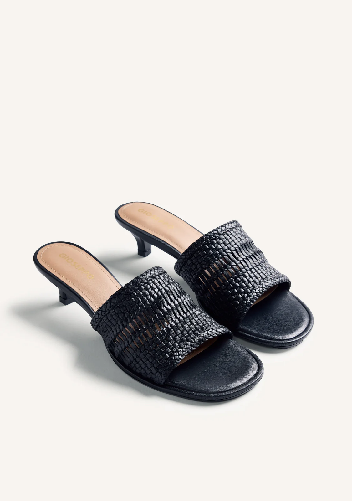 BRAIDED LEATHER HEELED MULE SANDALS BALKAN - Image 2