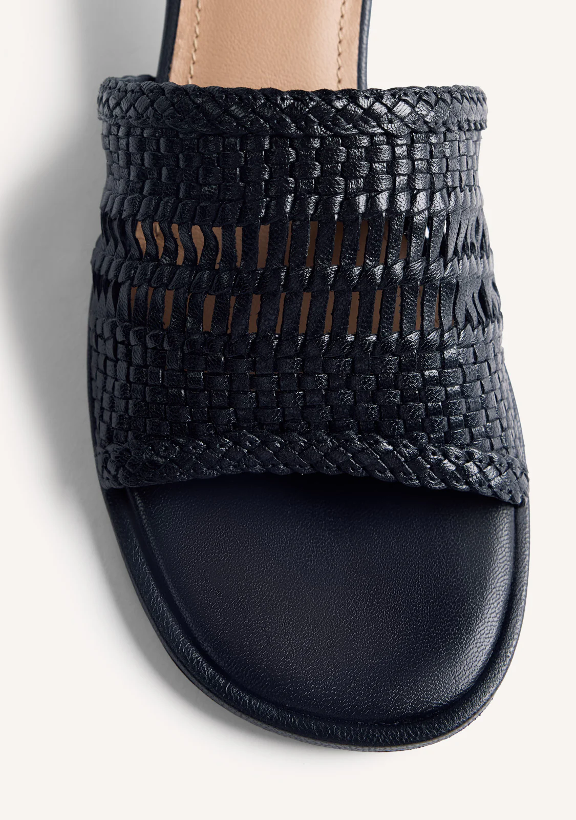BRAIDED LEATHER HEELED MULE SANDALS BALKAN - Image 3