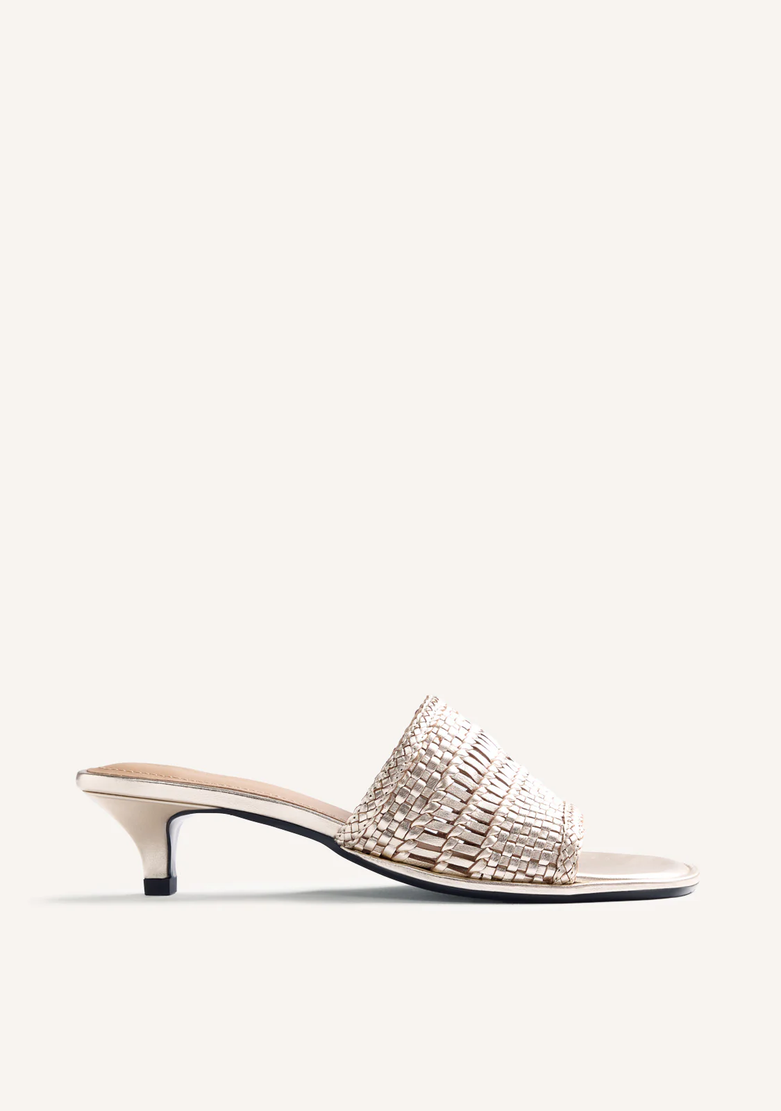 BRAIDED LEATHER HEELED MULE SANDALS BALKAN