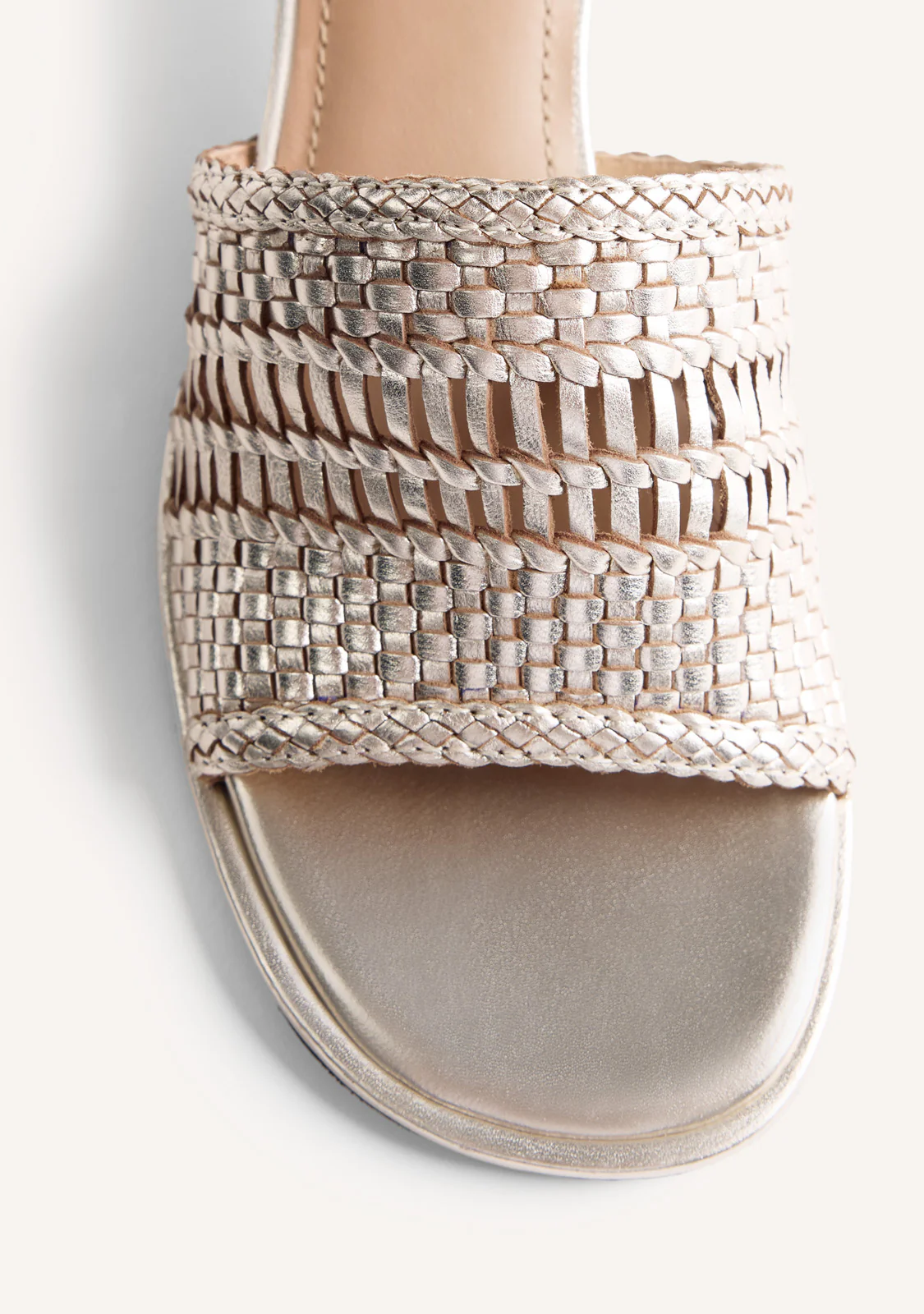 BRAIDED LEATHER HEELED MULE SANDALS BALKAN - Image 3