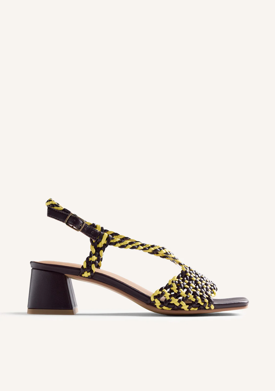 BRAIDED LEATHER HEELED SANDALS BORONGAN