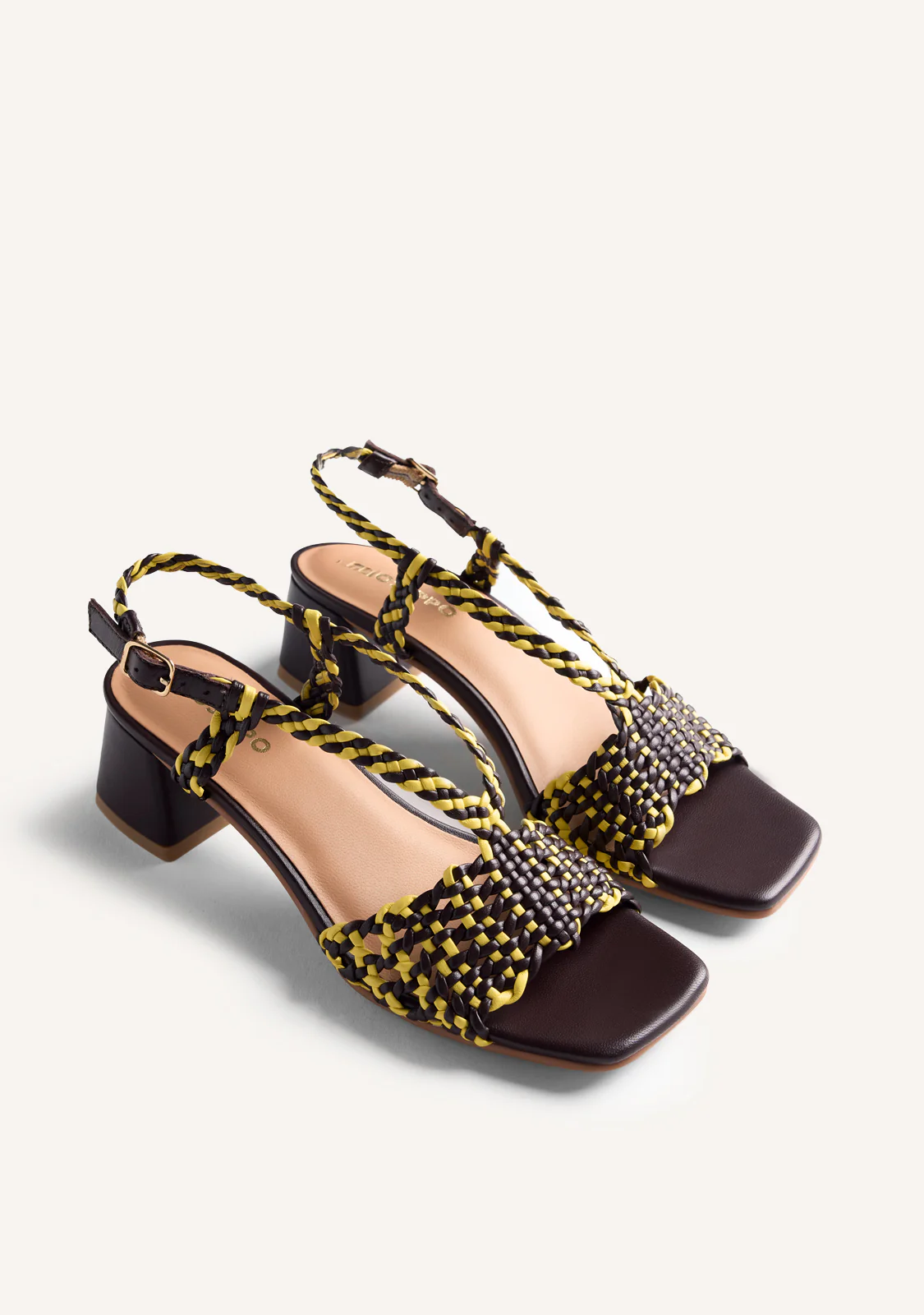 BRAIDED LEATHER HEELED SANDALS BORONGAN - Image 2