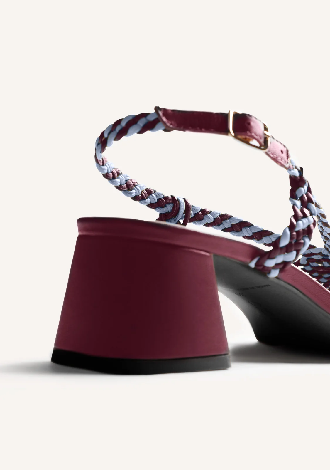 BRAIDED LEATHER HEELED SANDALS BORONGAN - Image 4