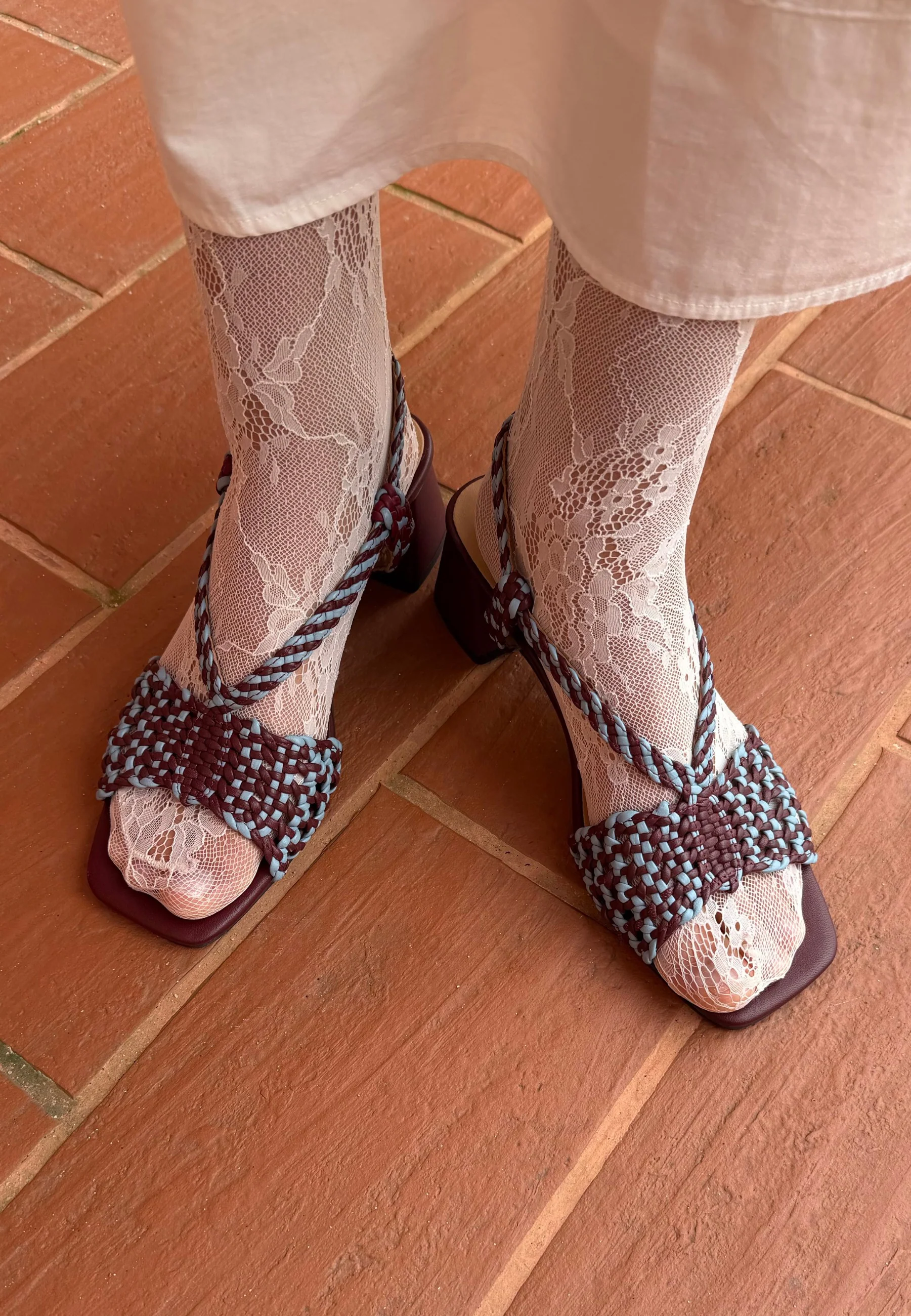 BRAIDED LEATHER HEELED SANDALS BORONGAN - Image 5