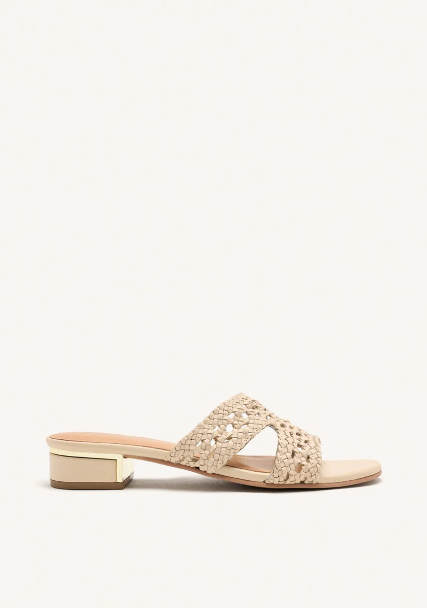 BRAIDED LEATHER MULES SANDALS LINN