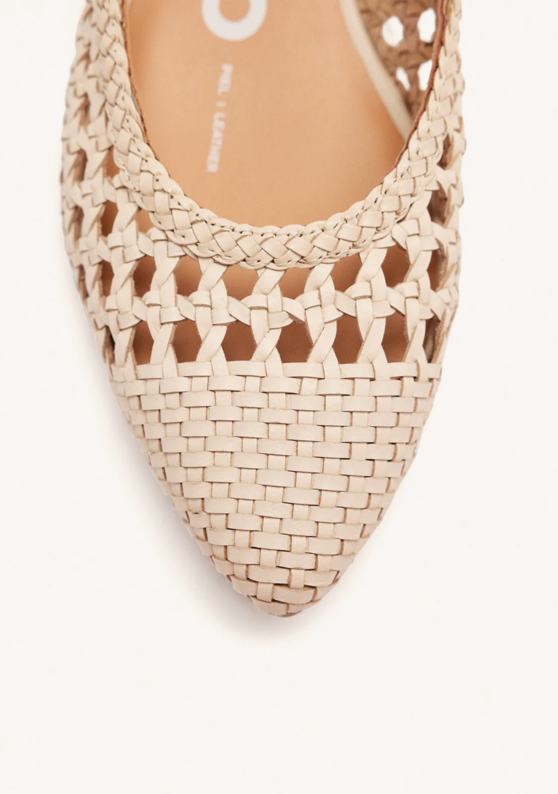 OFF-WHITE BRAIDED LEATHER BALLET FLATS PISKOVE - Image 3
