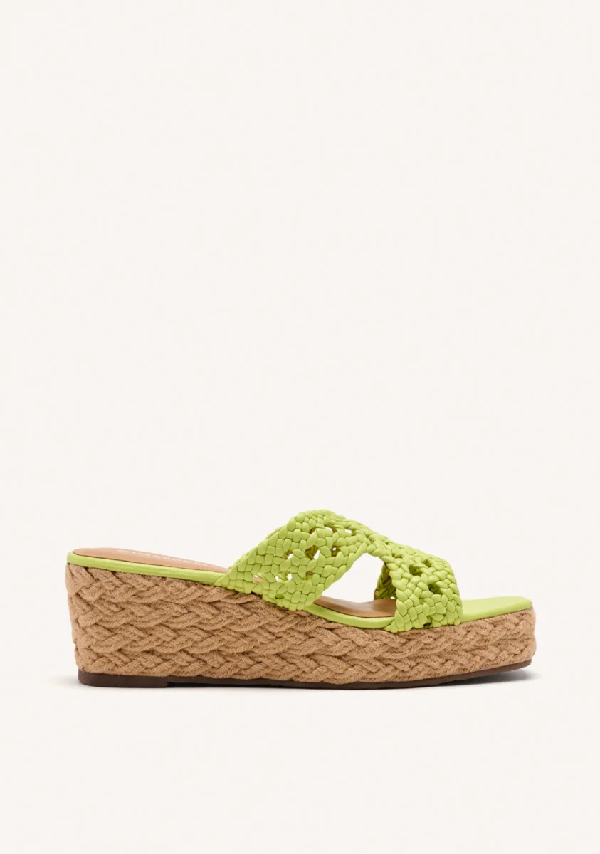 BRAIDED LEATHER SANDALS AND JUTE WEDGE BRIMFIELD
