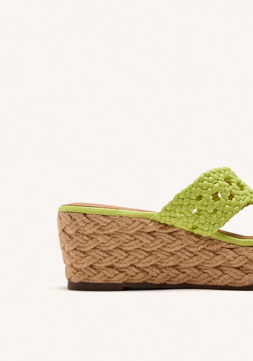 BRAIDED LEATHER SANDALS AND JUTE WEDGE BRIMFIELD - Image 4