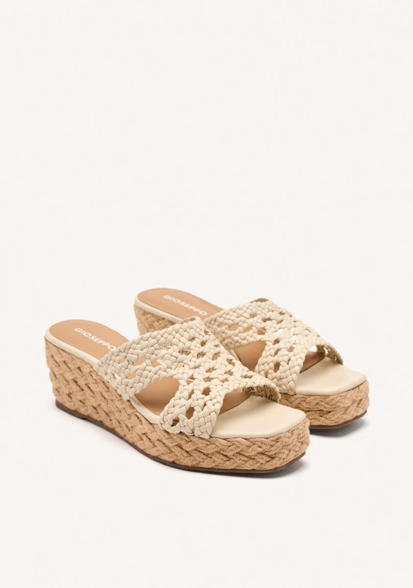 BRAIDED LEATHER SANDALS AND JUTE WEDGE BRIMFIELD - Image 2