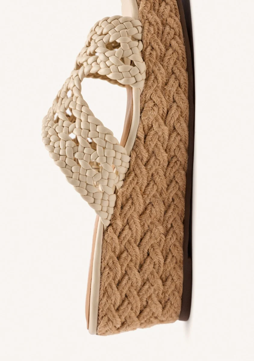 BRAIDED LEATHER SANDALS AND JUTE WEDGE BRIMFIELD - Image 3