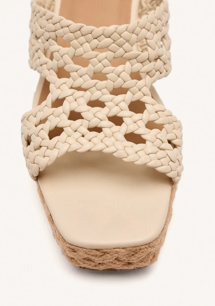 BRAIDED LEATHER SANDALS AND JUTE WEDGE BRIMFIELD - Image 4
