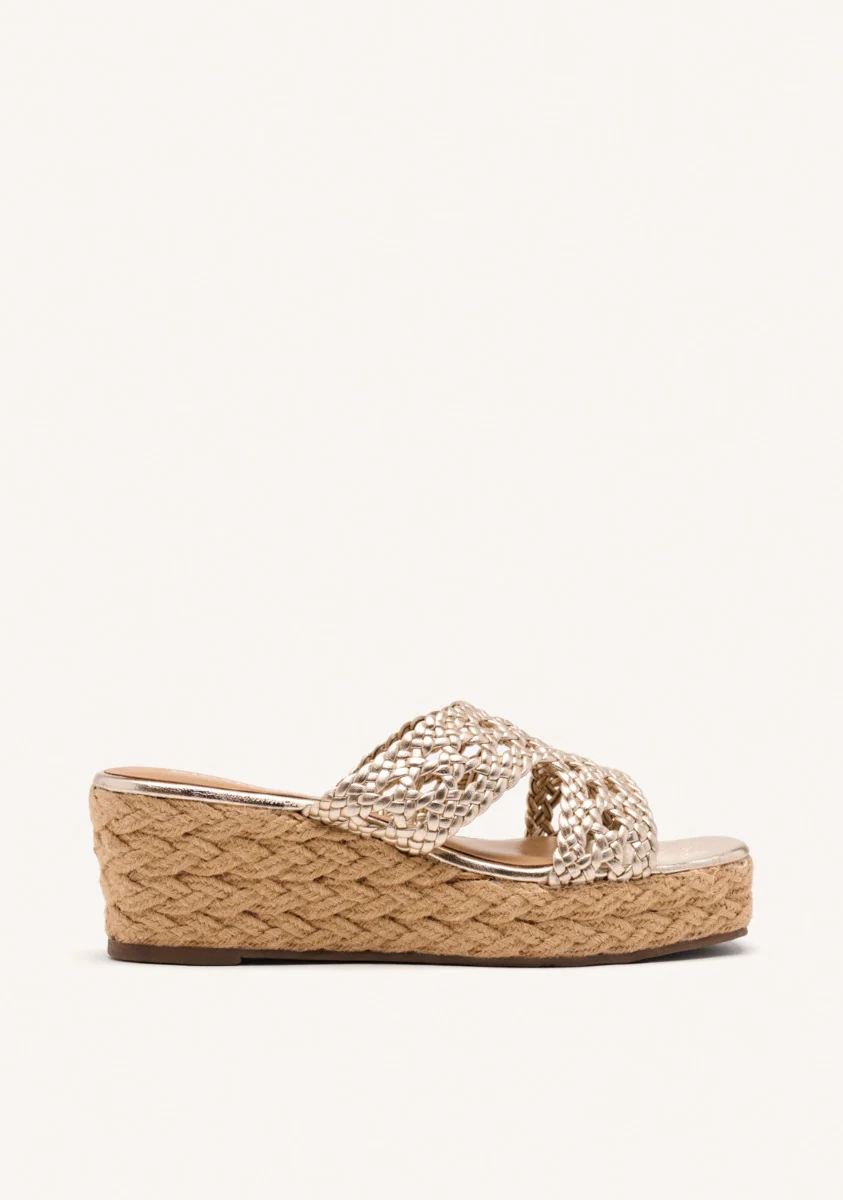 BRAIDED LEATHER SANDALS AND JUTE WEDGE BRIMFIELD