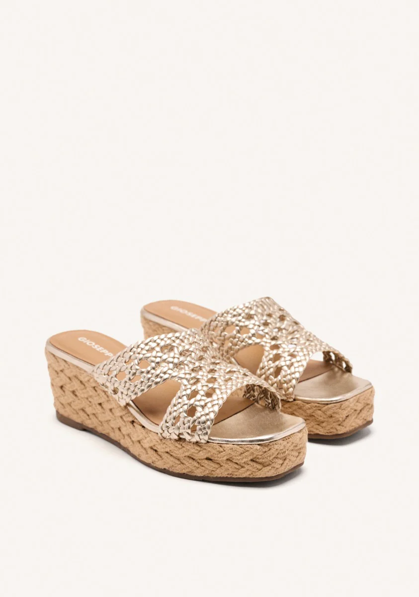 BRAIDED LEATHER SANDALS AND JUTE WEDGE BRIMFIELD - Image 2