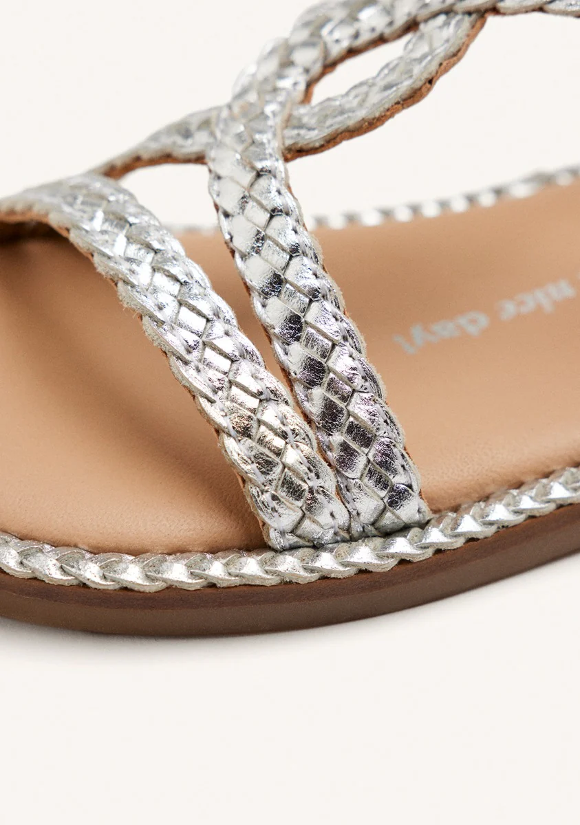 BRAIDED LEATHER SANDALS VIROQUA - Image 3