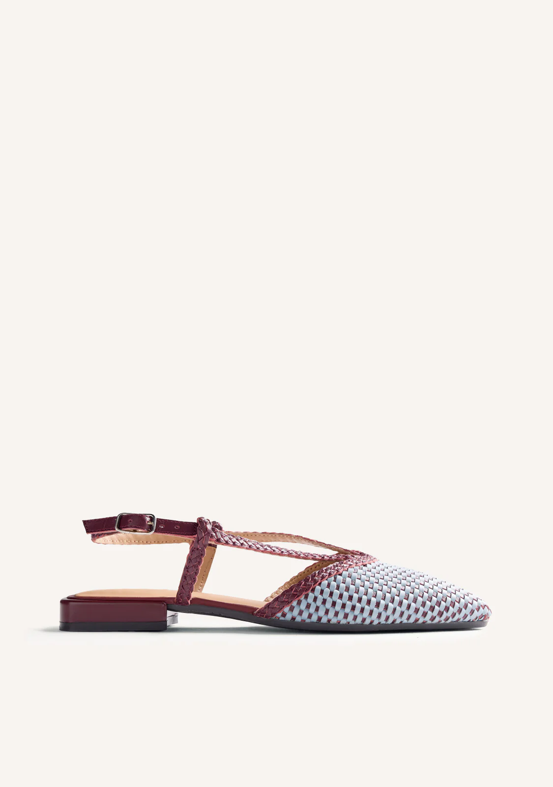 BRAIDED LEATHER SLINGBACK BALLET FLATS TECUMSEH