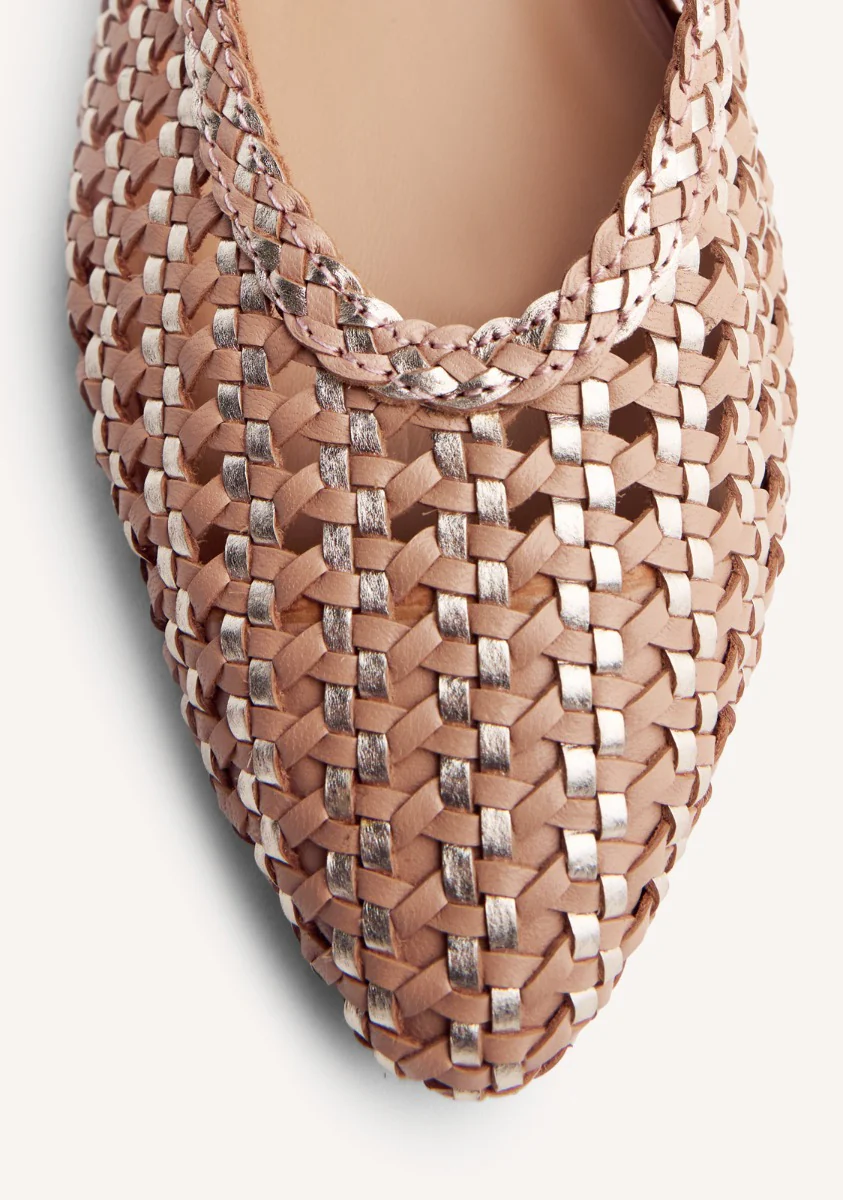 BRAIDED LEATHER SLINGBACK HEELED SHOES HOYT - Image 3