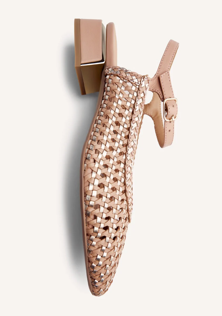 BRAIDED LEATHER SLINGBACK HEELED SHOES HOYT - Image 4