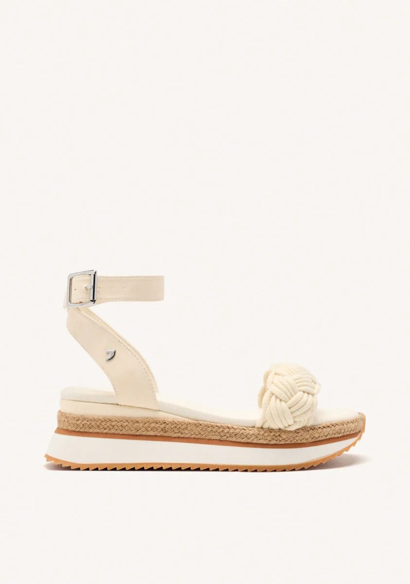BRAIDED RAFFIA PLATFORM SANDALS HAMPSTEAD