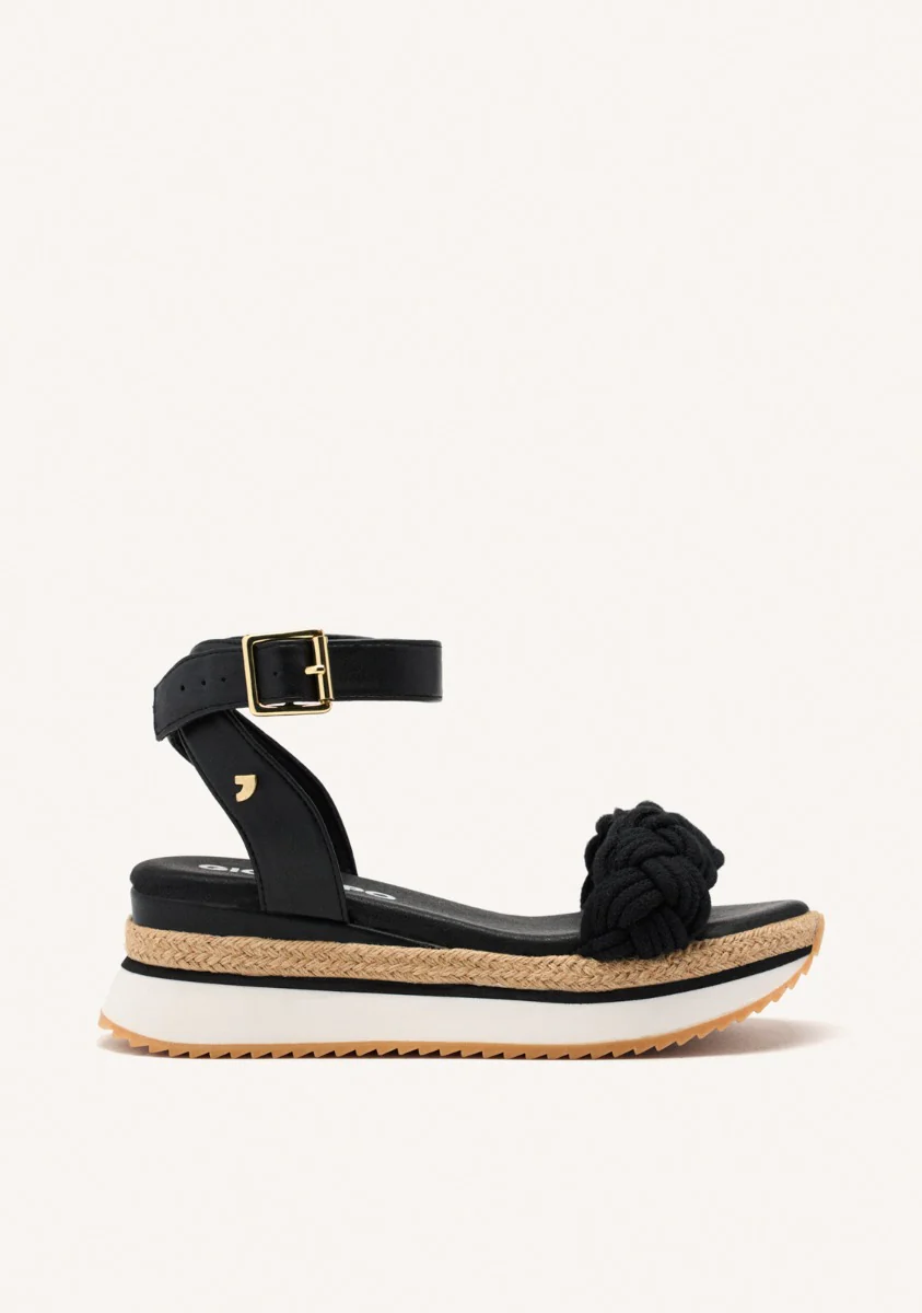 BRAIDED RAFFIA PLATFORM SANDALS HAMPSTEAD