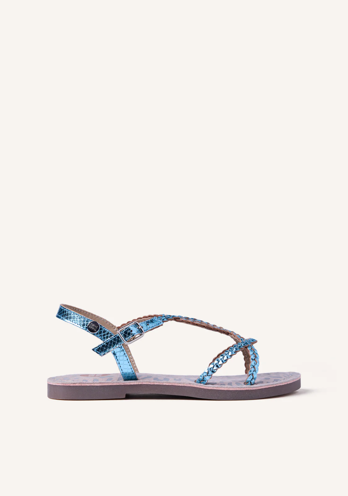 BRAIDED SHINY LEATHER SANDALS BODEN