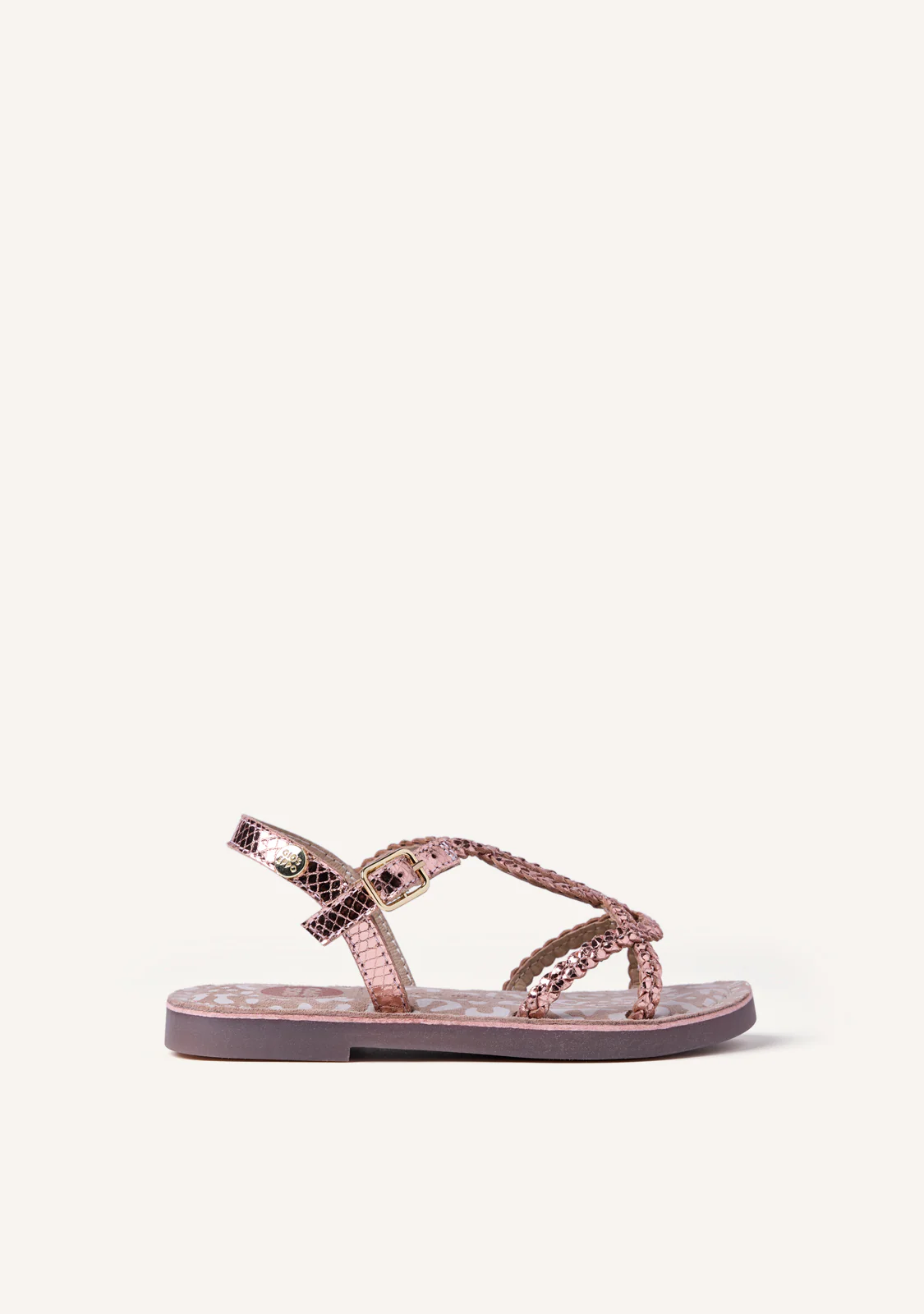 BRAIDED SHINY LEATHER SANDALS BODEN