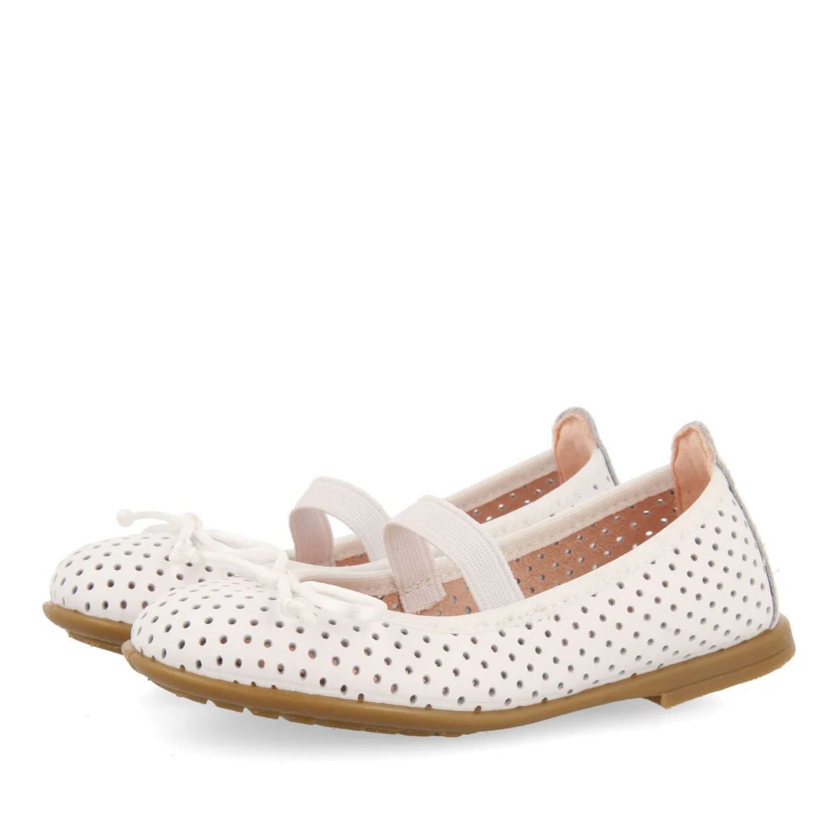 Brannay girls white leather ballet flats - Image 2