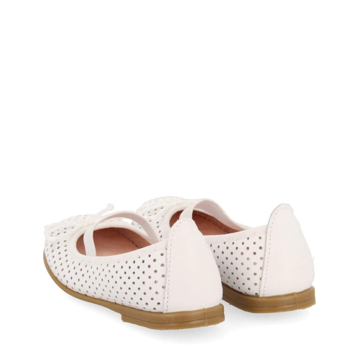 Brannay girls white leather ballet flats - Image 4