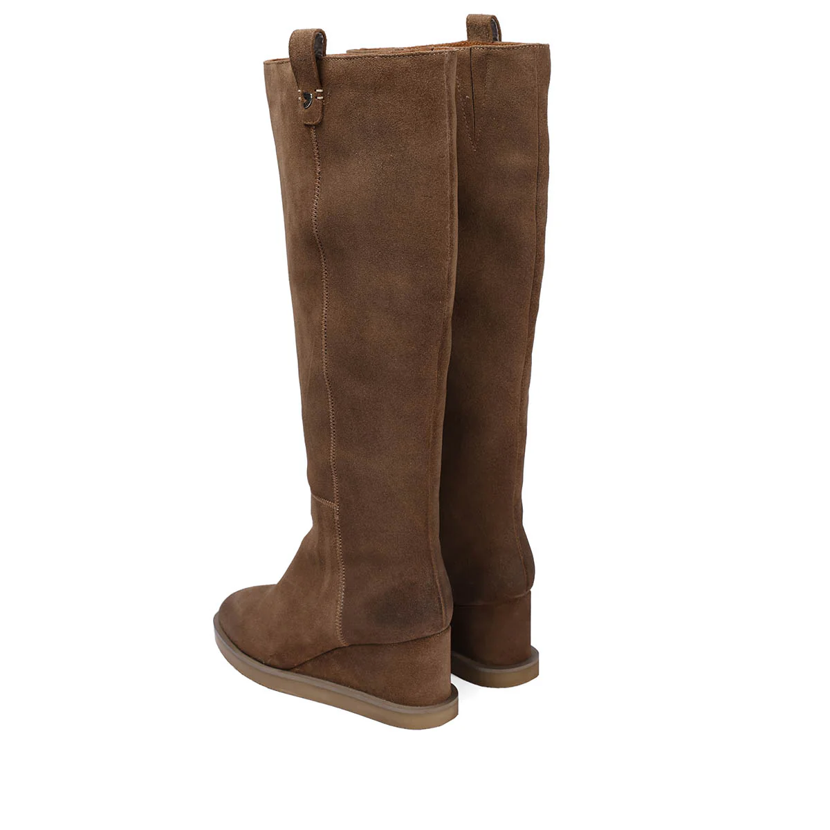 Brora women's taupe split-suede boots with wedges - Image 5