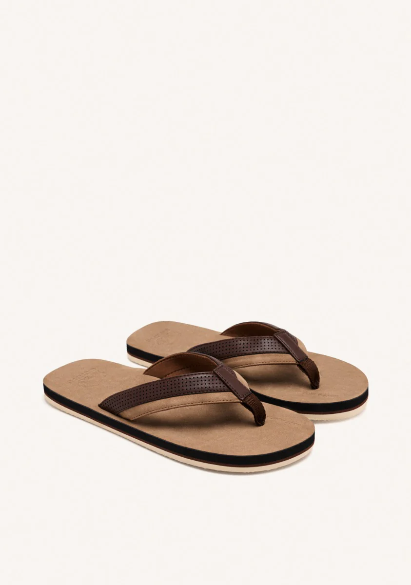 BROWN SANDALS WITH BICOLOR CUT FOR MEN BRENT - Image 2