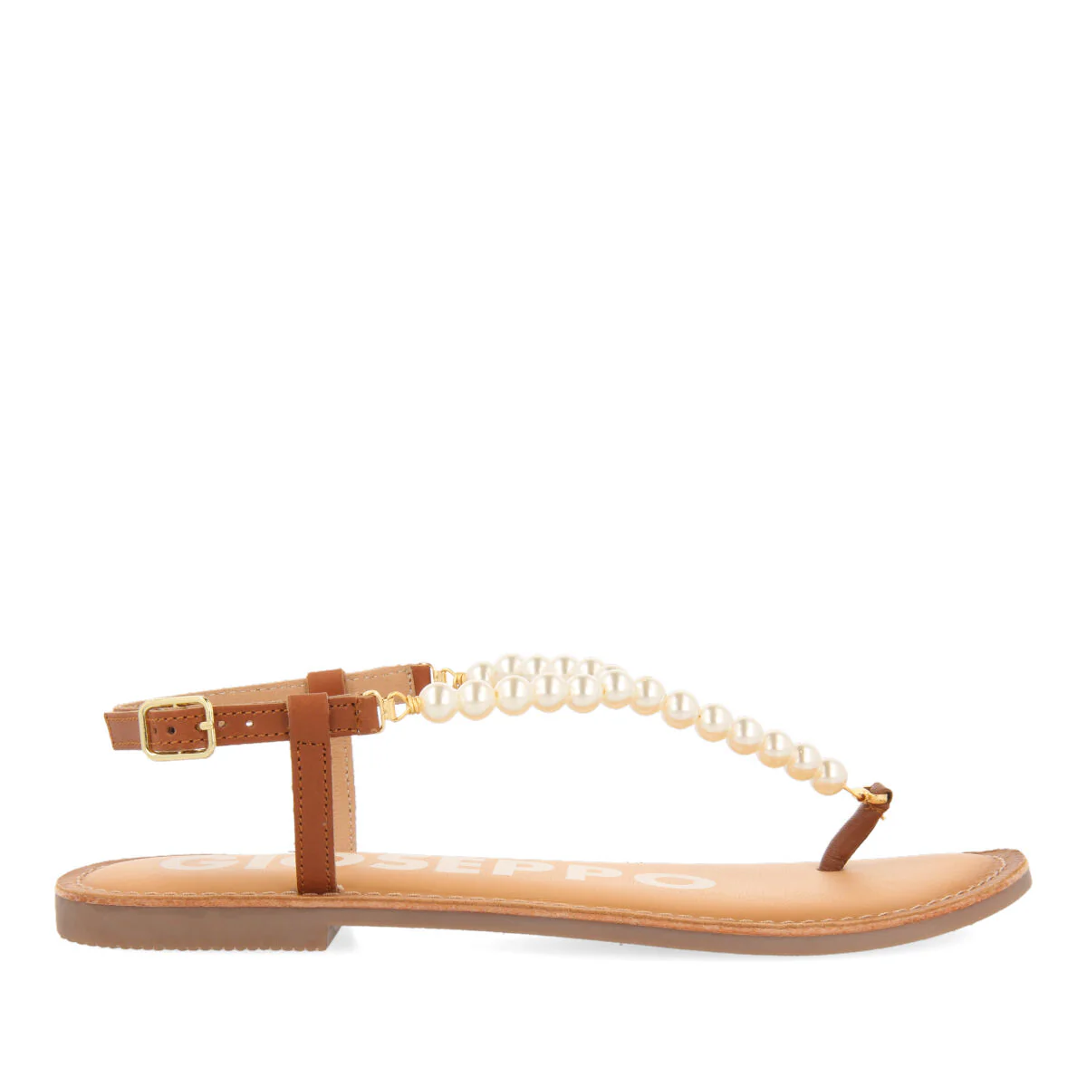 BROWN SANDALS WITH PEARL DETAILS FOR WOMAN MILDURA