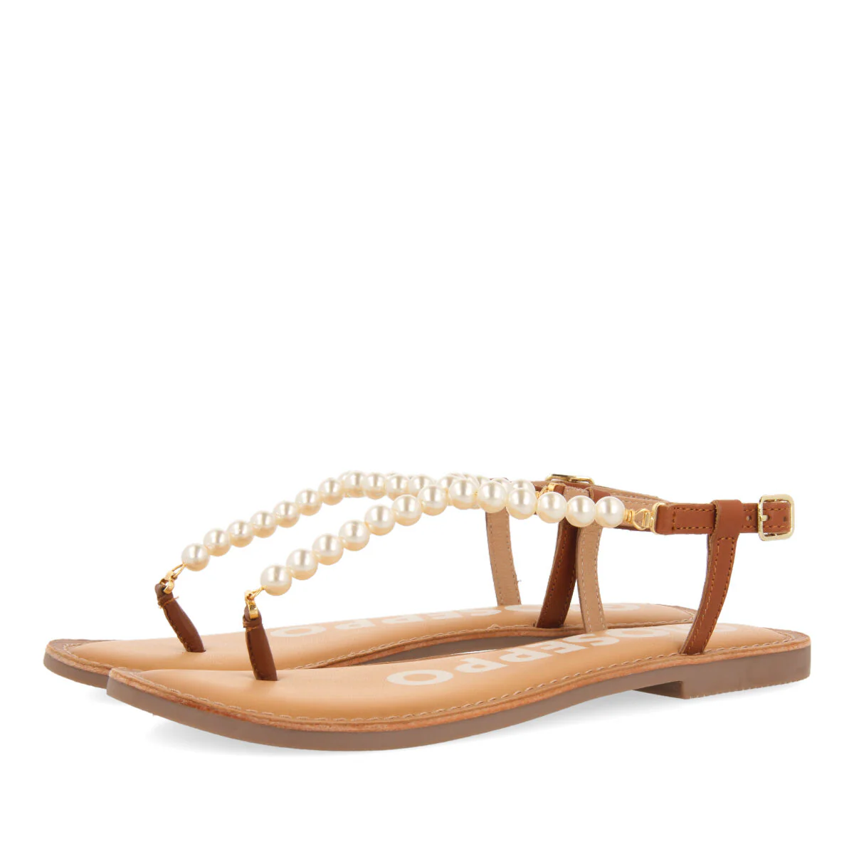 BROWN SANDALS WITH PEARL DETAILS FOR WOMAN MILDURA - Image 2
