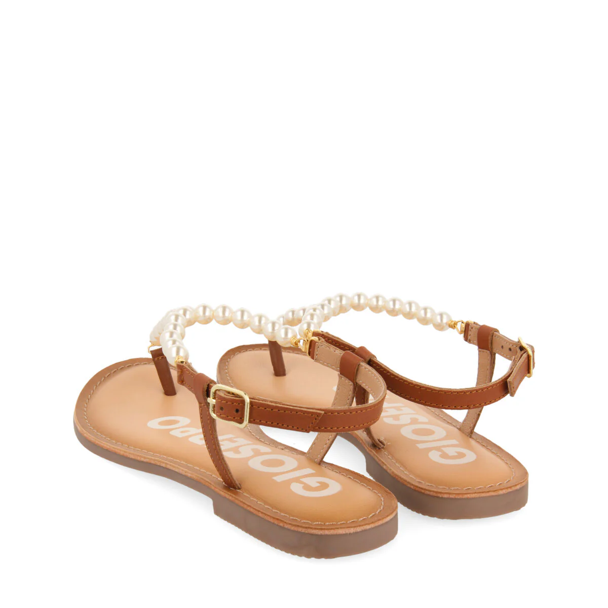 BROWN SANDALS WITH PEARL DETAILS FOR WOMAN MILDURA - Image 4