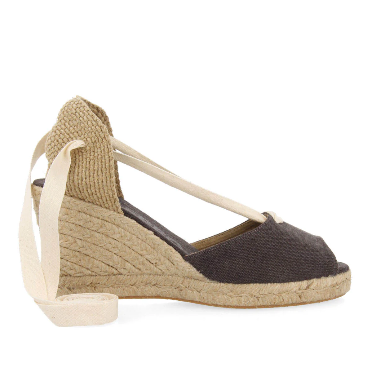 Buriti women's black espadrilles with jute wedges - Image 2