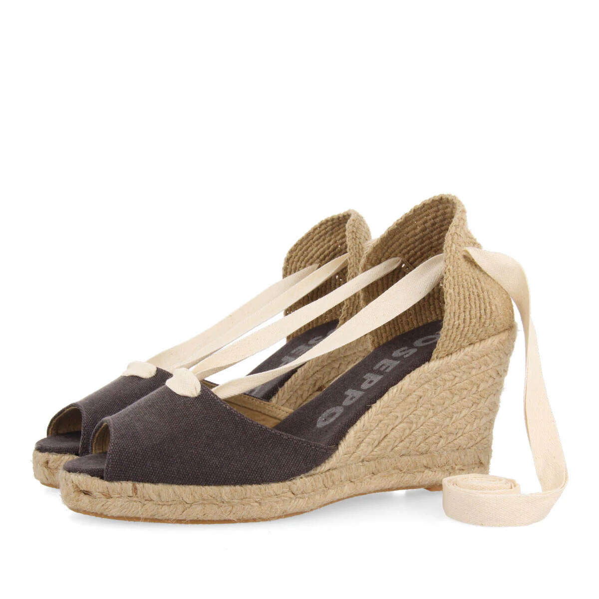 Buriti women's black espadrilles with jute wedges - Image 3
