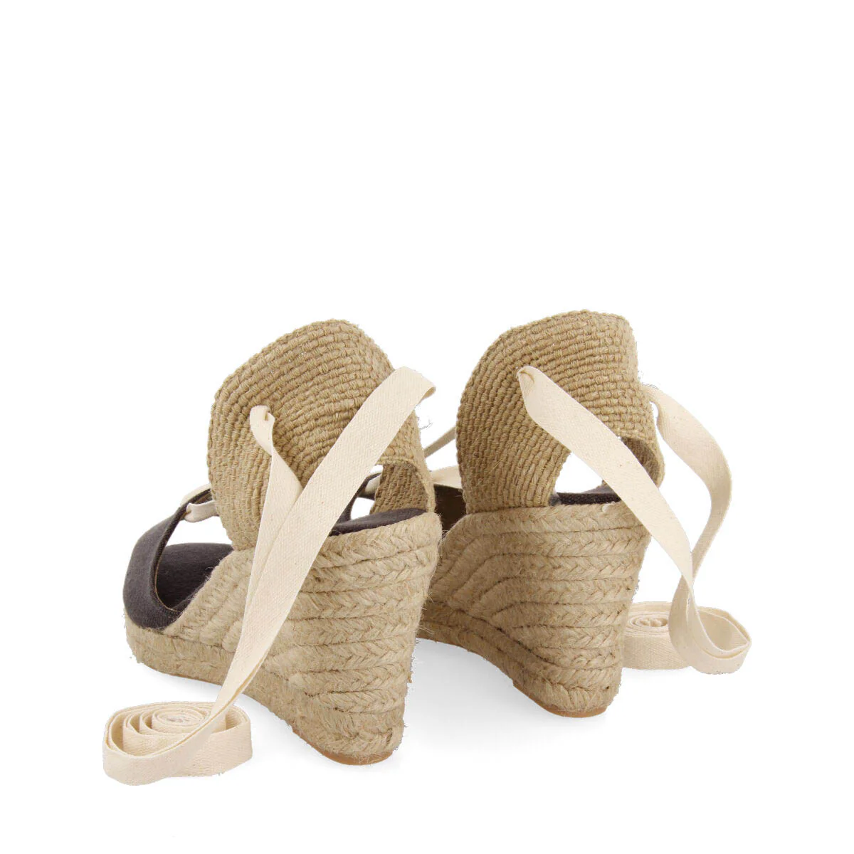 Buriti women's black espadrilles with jute wedges - Image 4