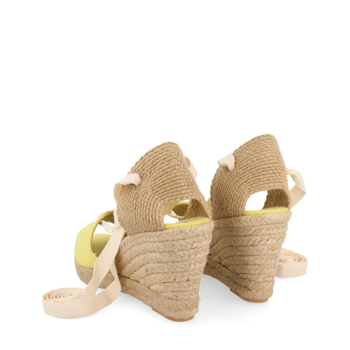 Buriti women's lime green espadrilles with jute wedges - Image 4