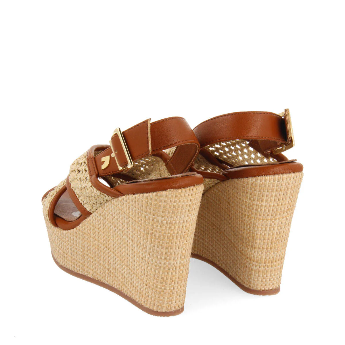 Bussang women's wedges with camel-coloured mesh - Image 4
