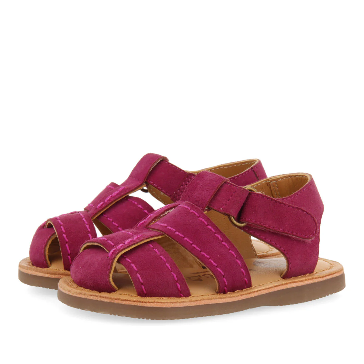 Cabixi boys fuchsia leather strappy sandals - Image 2