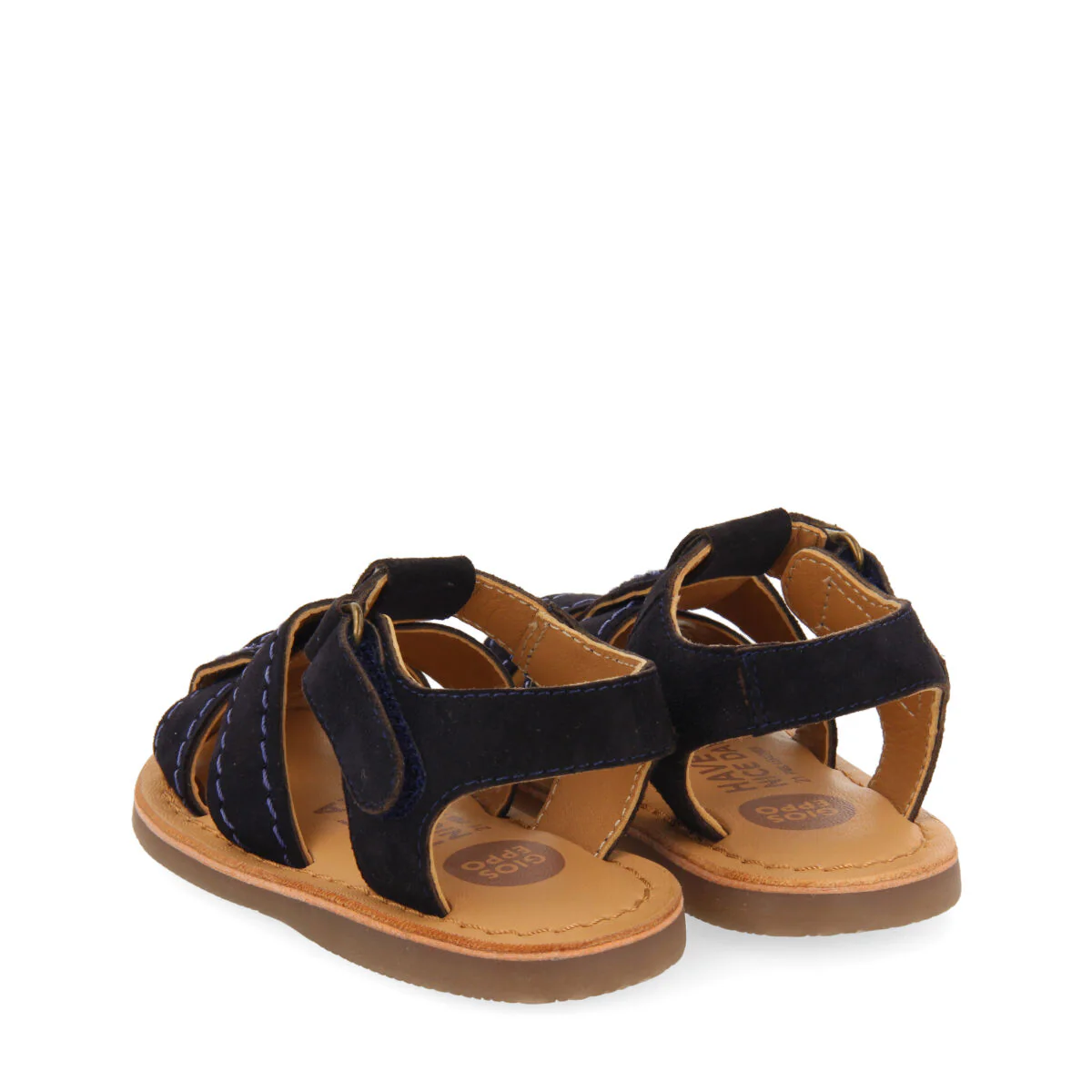 Cabixi boys navy blue leather strappy sandals - Image 4