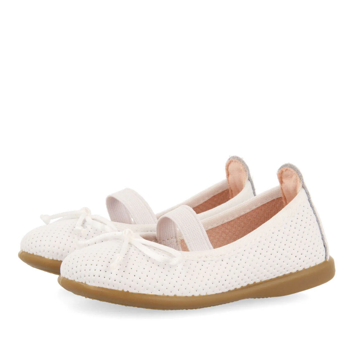 Calamba girls white leather ballet flats - Image 2