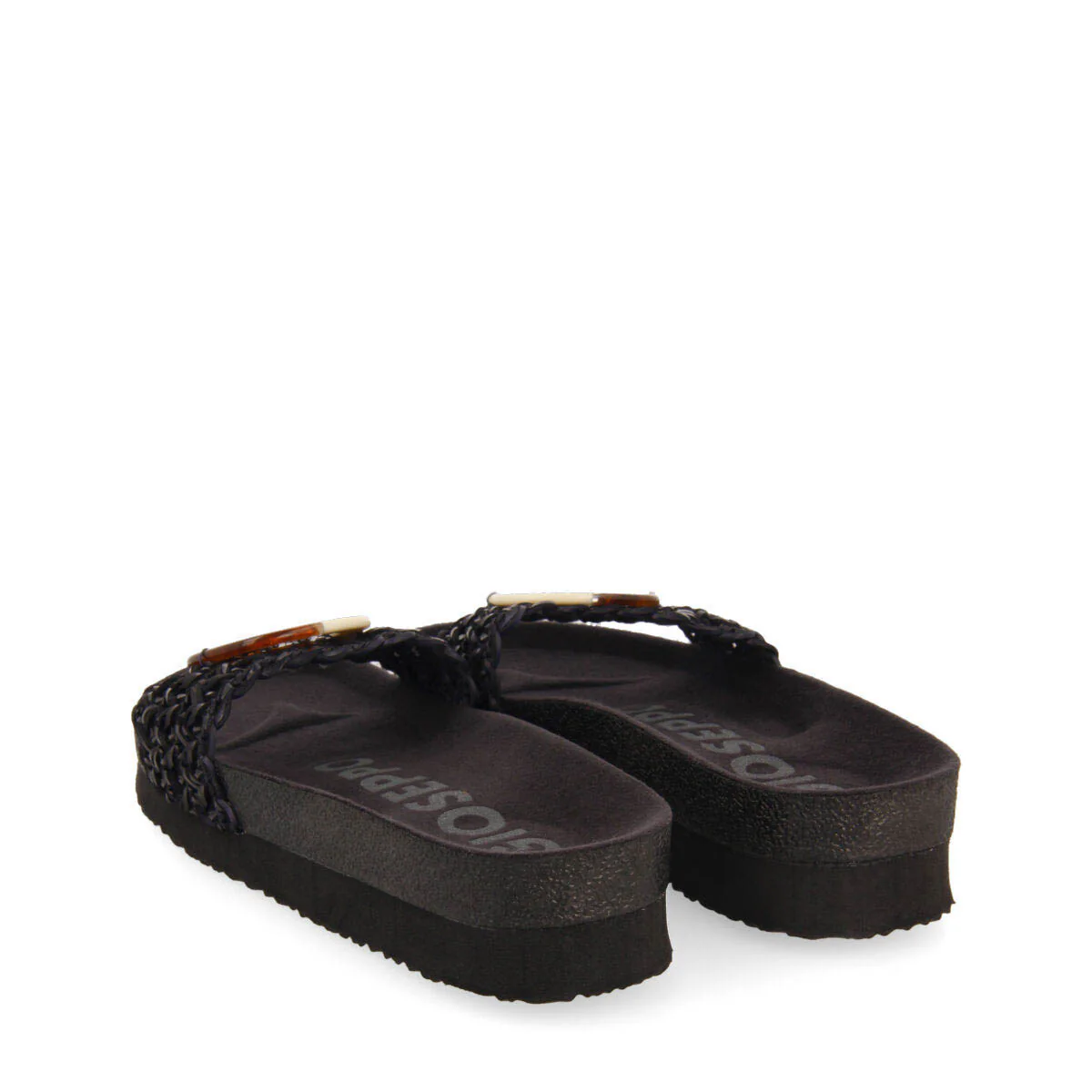 Candiva women's black footbed slide sandals with decoration - Image 4