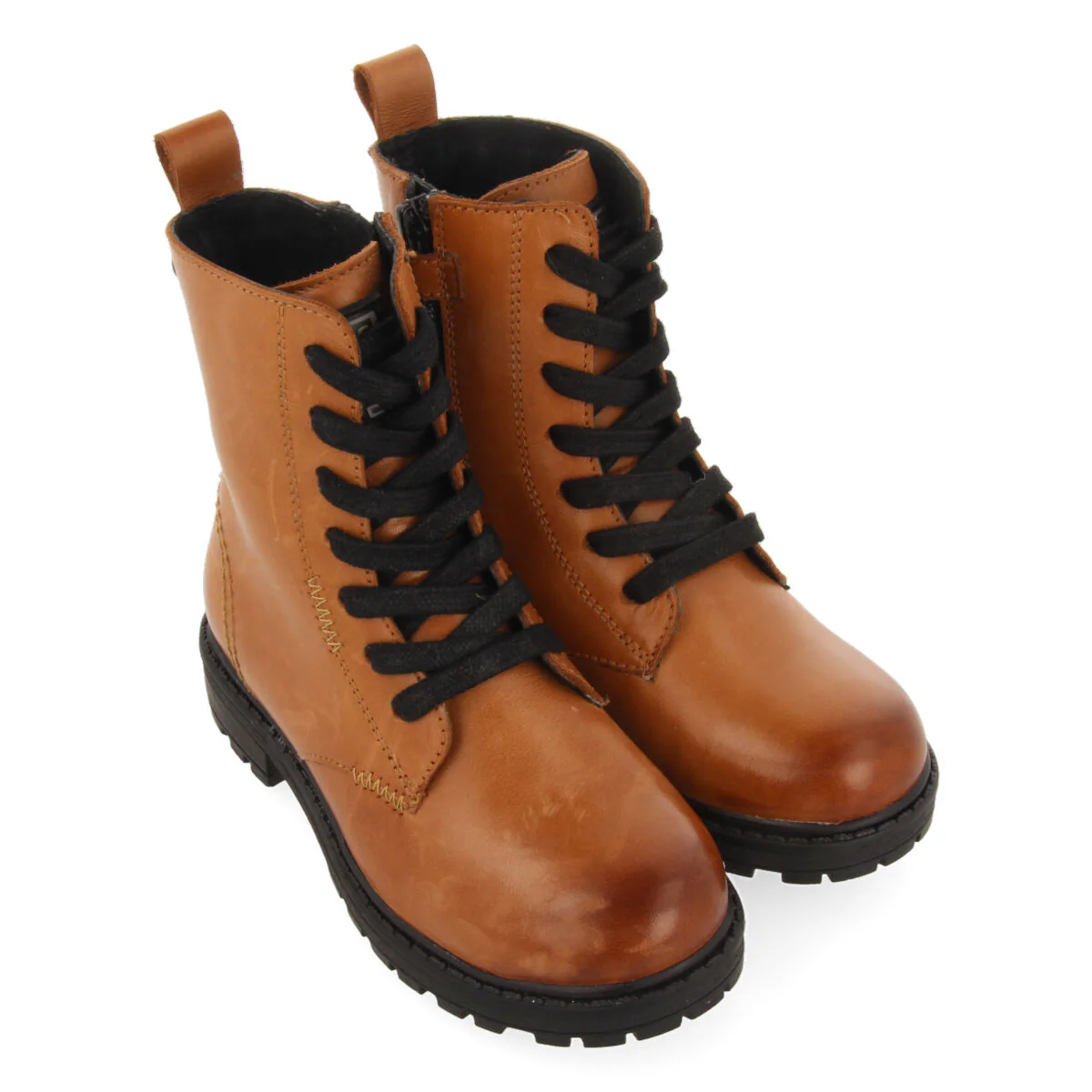 Caol children's tan leather lace-up ankle boots - Image 3