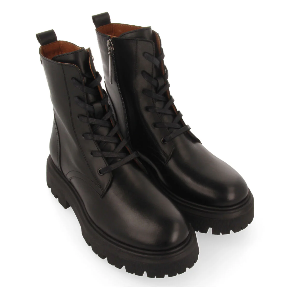 Cardross women's black leather combat boots - Image 3
