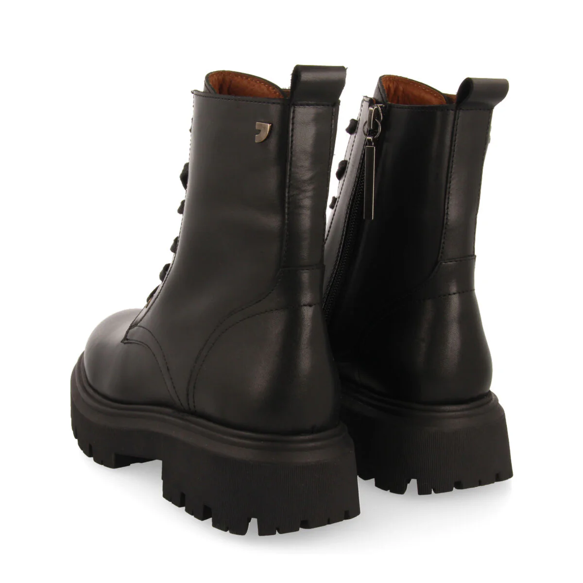 Cardross women's black leather combat boots - Image 4